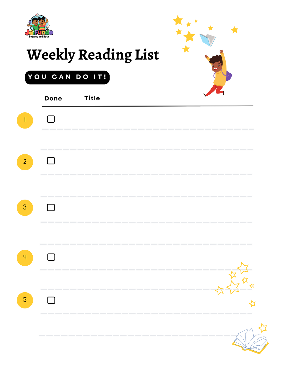 Weekly Reading Tracker