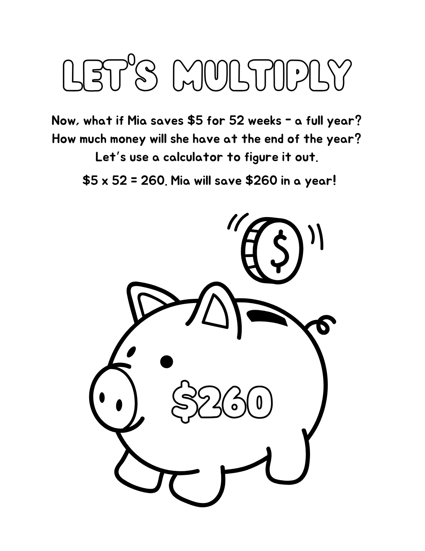 Financial Literacy for Every Child**Saving Money** Coloring Activity Book!