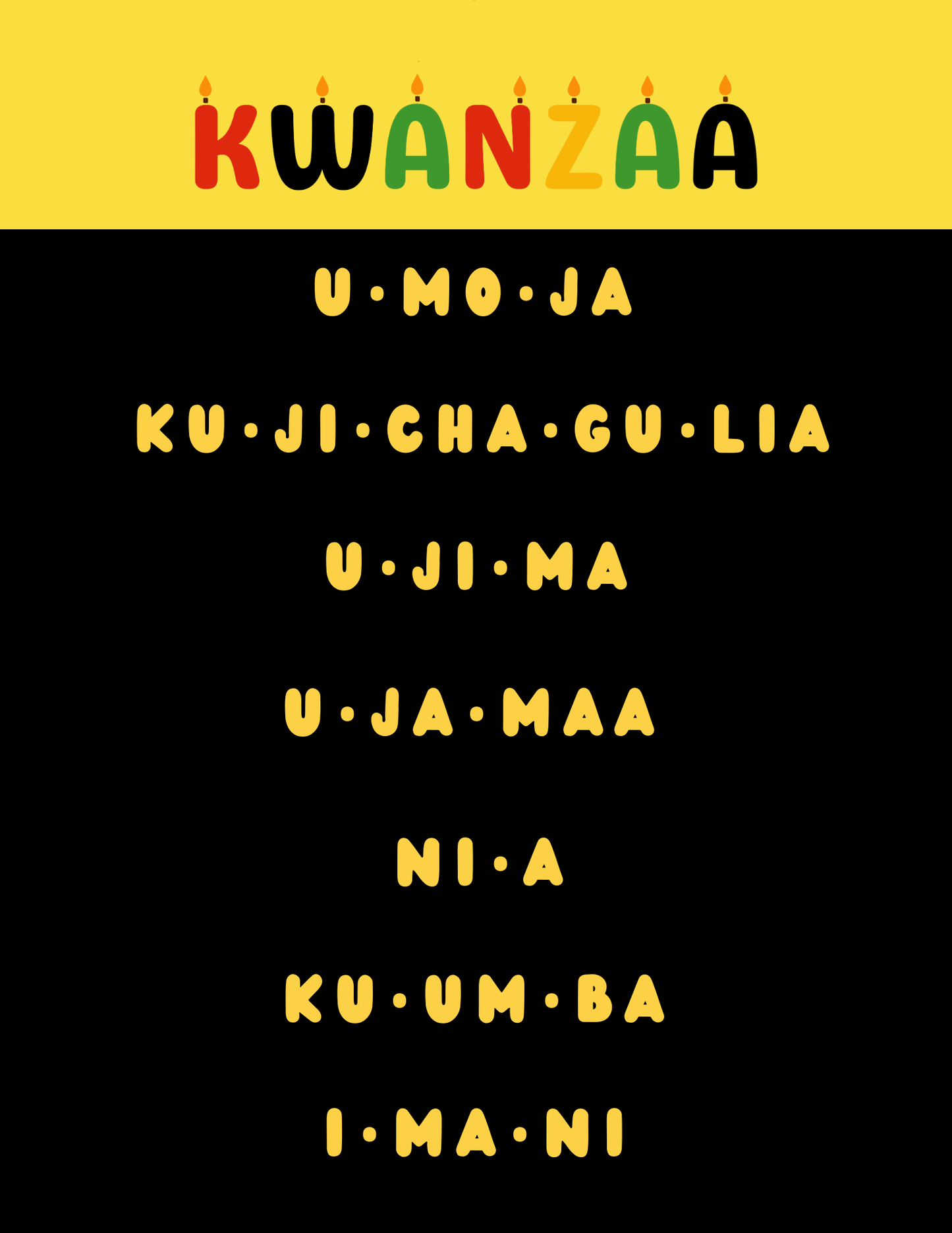 Kwanzaa Syllable Posters!! Dowload, Print & Celebrate (PFDs)