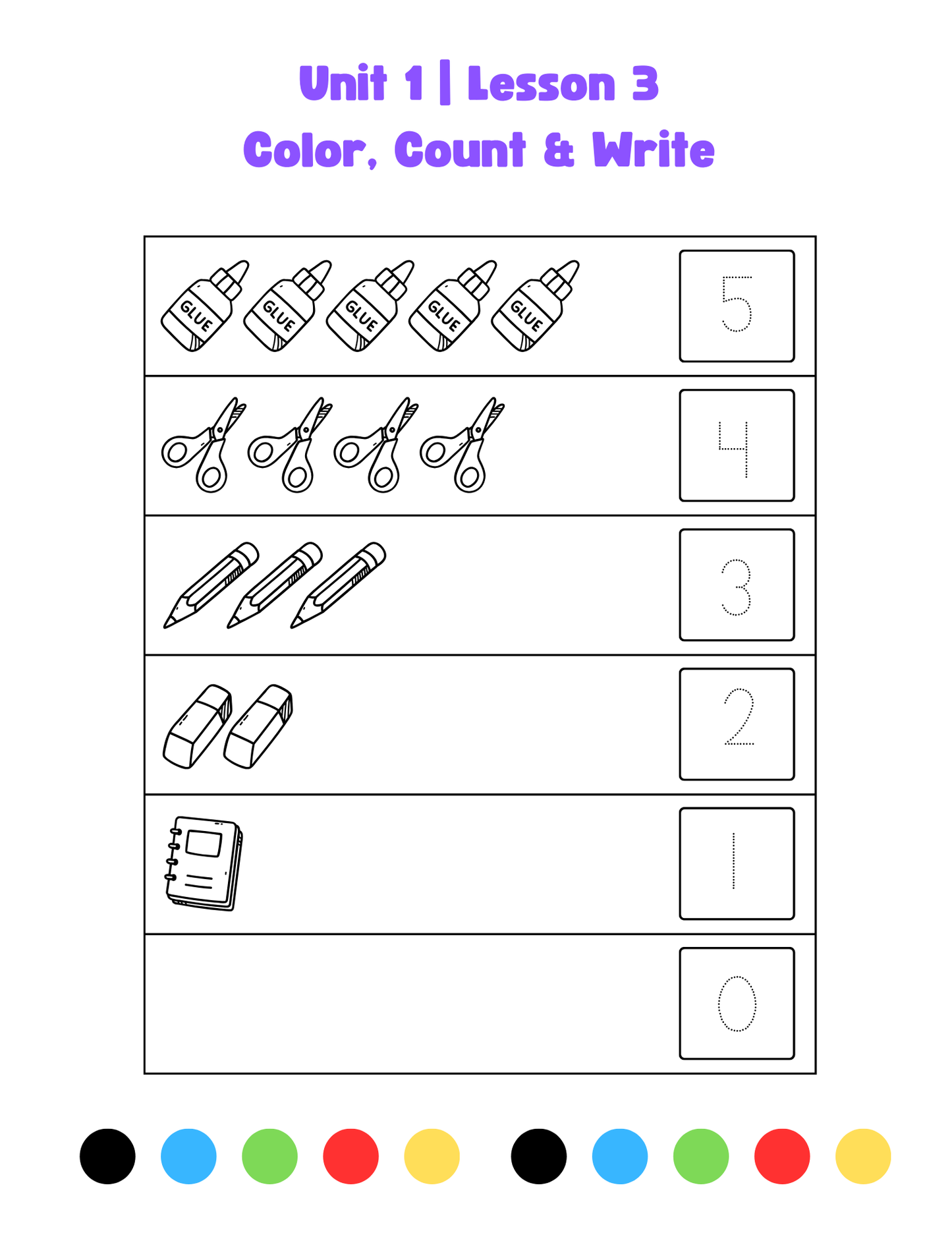 Counting Numbers 0- 10 & Beyond Workbook (85 Pages) | Universal PreK - K Counting Skills 🌠